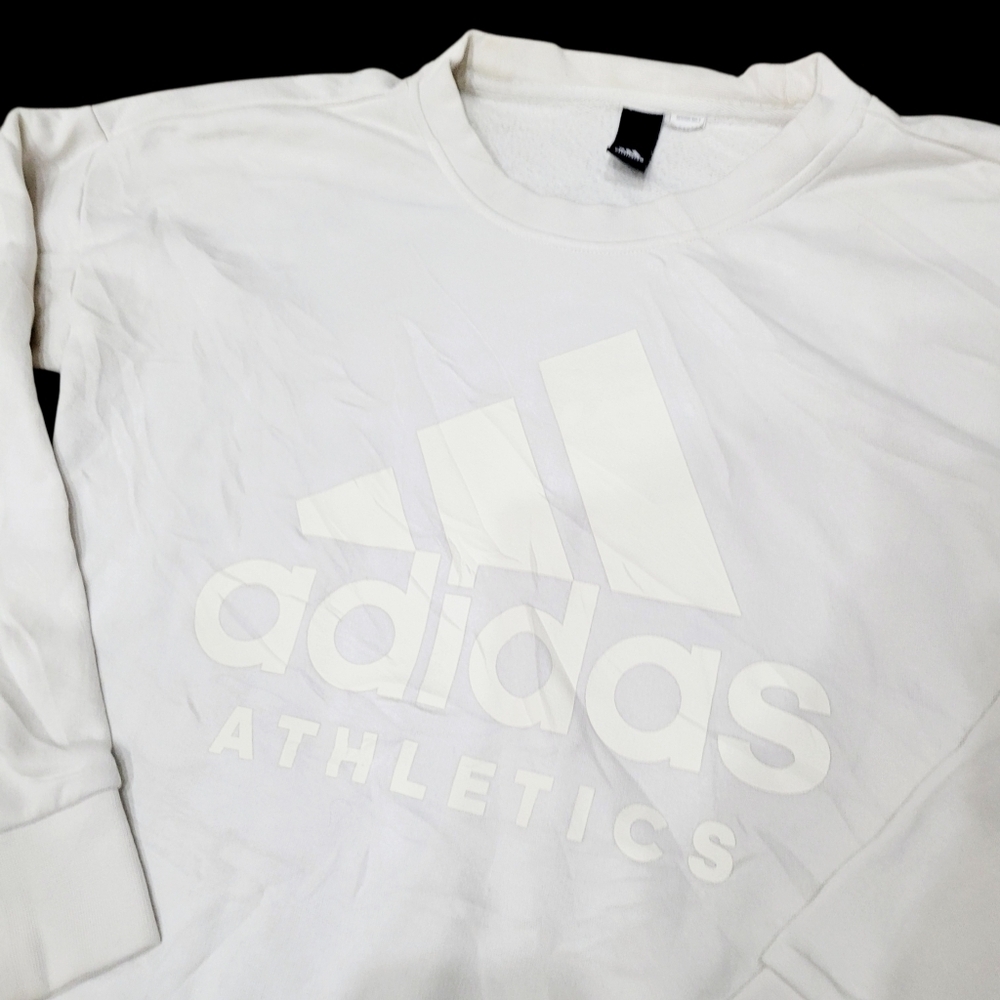 2/$20 Adidas White Classic Logo Crewneck Sweatshirt Top Size: Small
